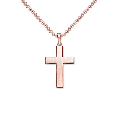 Kreuz Kette Rosegold (Silber 925 hochwertig vergoldet) + Luxusetui + Goldanhänger echt Silber Kreuzkette Rosegold ohne Stein Kreuzanhänger Anhänger Kommunion Konfirmation Taufkette FF527 VGRS45 Kreuz Kette Rosegold (Silber 925 hochwertig vergoldet) + Luxusetui + Goldanhänger echt Silber Kreuzkette Rosegold ohne Stein Kreuzanhänger Anhänger Kommunion Konfirmation Taufkette FF527 VGRS45