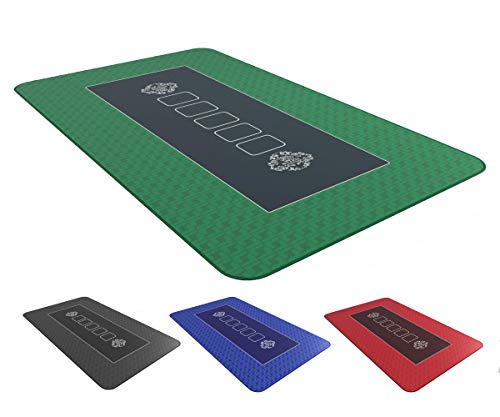 Bullets Playing Cards Profi Pokermatte grün in 100 x 60cm eigenen – Pokertisch - Deluxe Pokertuch Tischunterlage Pokerteppich – Pokertischauflage