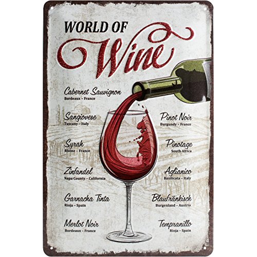 Nostalgic-Art Retro Blechschild Open Bar – World of Wine – Geschenk-Idee für Wein-Liebhaber, aus Metall, Vintage-Design zur Dekoration, 20 x 30 cm Nostalgic-Art Retro Blechschild Open Bar – World of Wine – Geschenk-Idee für Wein-Liebhaber, aus Metall, Vintage-Design zur Dekoration, 20 x 30 cm