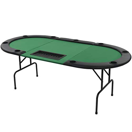 vidaXL Pokertisch 9-Spieler 3-Fach Klappbar Oval Grün Casino Poker Tisch vidaXL Pokertisch 9-Spieler 3-Fach Klappbar Oval Grün Casino Poker Tisch
