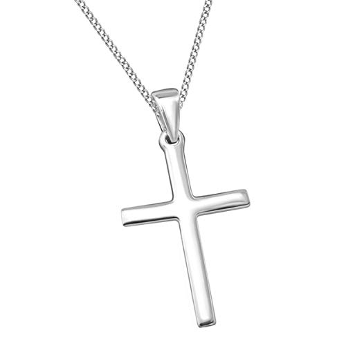Kreuz Anhänger mit Halskette 925 Echt Sterling Silber Mädchen Kinder Jungen Damen Taufe Kommunion Konfirmation Kette 40