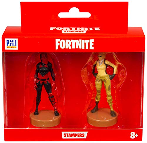 Sambro PMI-3558-2 Fortnite 3D Sammelfiguren mit Stempel, Doppelpack, Serie 2, zum Sammeln und Tauschen, Sortiert, bunt