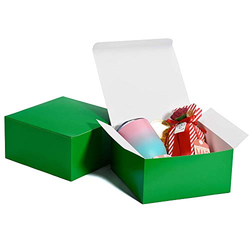 HOUSE DAY 10 Stück Geschenkboxen 20x20x10CM Geschenkboxen für Brautjungfern Kraft Geschenkboxen mit Deckel zum Basteln, Cupcake-Boxen (Grün) HOUSE DAY 10 Stück Geschenkboxen 20x20x10CM Geschenkboxen für Brautjungfern Kraft Geschenkboxen mit Deckel zum Basteln, Cupcake-Boxen (Grün)