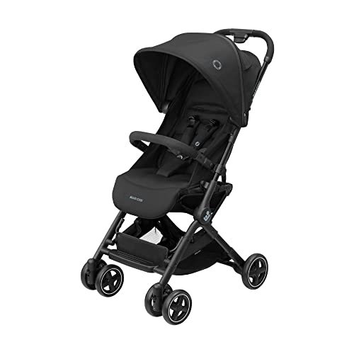 Maxi-cosi lara2 kinderwagen, 0–4 jahre, 0–22 kg, federleichter, kompakter buggy, 3 liegepositionen, flache liegeposition, automatisches klappmechanismus, schultergurt, essential black