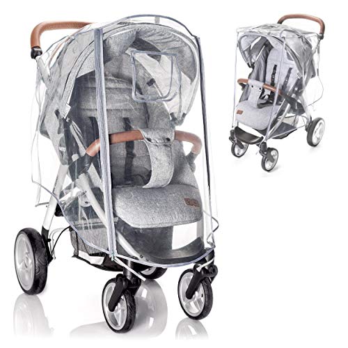 Zamboo Universal Regenschutz Buggy mit vollständiger Frontöffnung - Regenverdeck Kinderwagen & Sportwagen mit Fenster und Doppel Reißverschluss zum Öffnen - transparent, schadstofffrei Zamboo Universal Regenschutz Buggy mit vollständiger Frontöffnung - Regenverdeck Kinderwagen & Sportwagen mit Fenster und Doppel Reißverschluss zum Öffnen - transparent, schadstofffrei