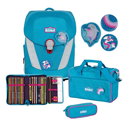 Scout Sunny II Schulranzen Set 4 tlg. mit Funny Snaps Dolphins Scout Sunny II Schulranzen Set 4 tlg. mit Funny Snaps Dolphins