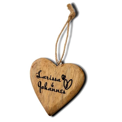 DEKOGURU Personalisierte Holzherzen mit Gravur | Holz Herz mit Name als Geschenk gravieren Lassen