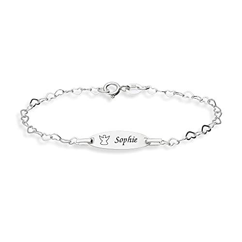 Mädchen Engel Kinder Armband mit Gravur 925 Silber 16cm bis 19cm ideales Kinderarmband zur Geburt Taufe Taufgeschenk für Mädchen personalisierte Glücksbringer oder Kommunion Mädchen Engel Kinder Armband mit Gravur 925 Silber 16cm bis 19cm ideales Kinderarmband zur Geburt Taufe Taufgeschenk für Mädchen personalisierte Glücksbringer oder Kommunion