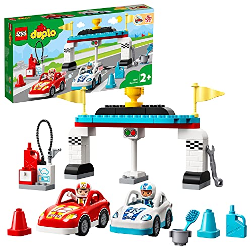 LEGO 10947 DUPLO Rennwagen Spielzeugautos, Kleinkinder Spielzeug, Kinderspielzeug ab 2 Jahre
