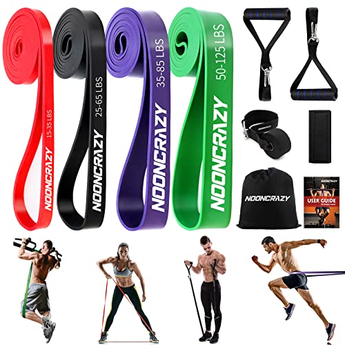 NOONCRAZY Resistance Bands, 4 Verschiedene Ebenen Widerstandsbänder mit Türanker und Handgriffen, Fitnessbänder für Kraftraining, Training, Physiotherapie, Yoga für Männer und Frauen NOONCRAZY Resistance Bands, 4 Verschiedene Ebenen Widerstandsbänder mit Türanker und Handgriffen, Fitnessbänder für Kraftraining, Training, Physiotherapie, Yoga für Männer und Frauen