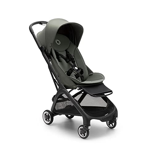 Bugaboo Butterfly ultrakompakter Reise-Kinderwagen, klein & leicht, einhändig faltbar und einfach zu lenken, ergonomischer City-Kinderwagen für Babys ab 6 Monaten, mit viel Stauraum, Forest Green